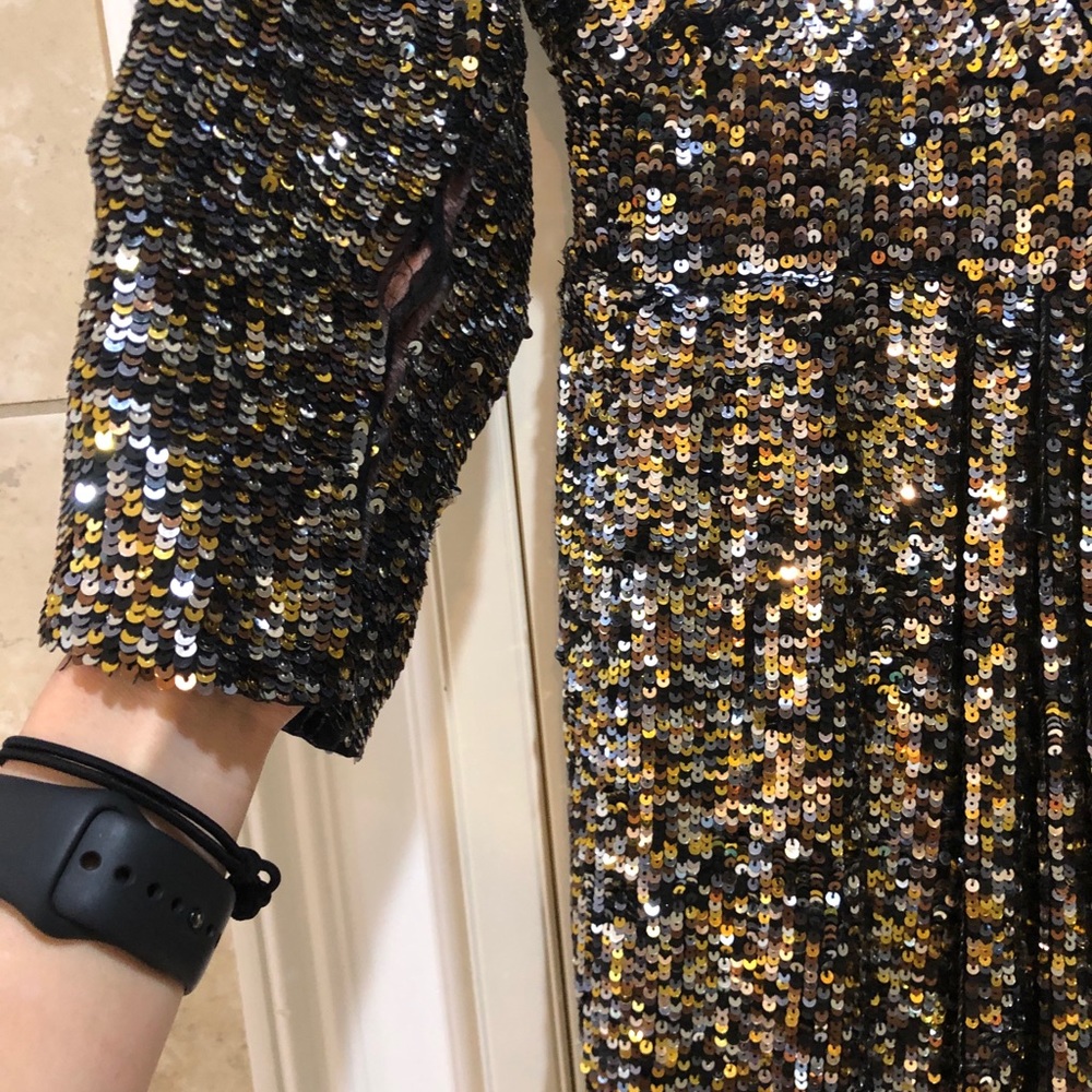 Parker Gold and Black Sequin Dress XS - Picture 8 of 8